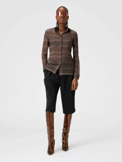 Lamé lace shirt