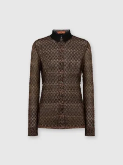 Lamé lace shirt