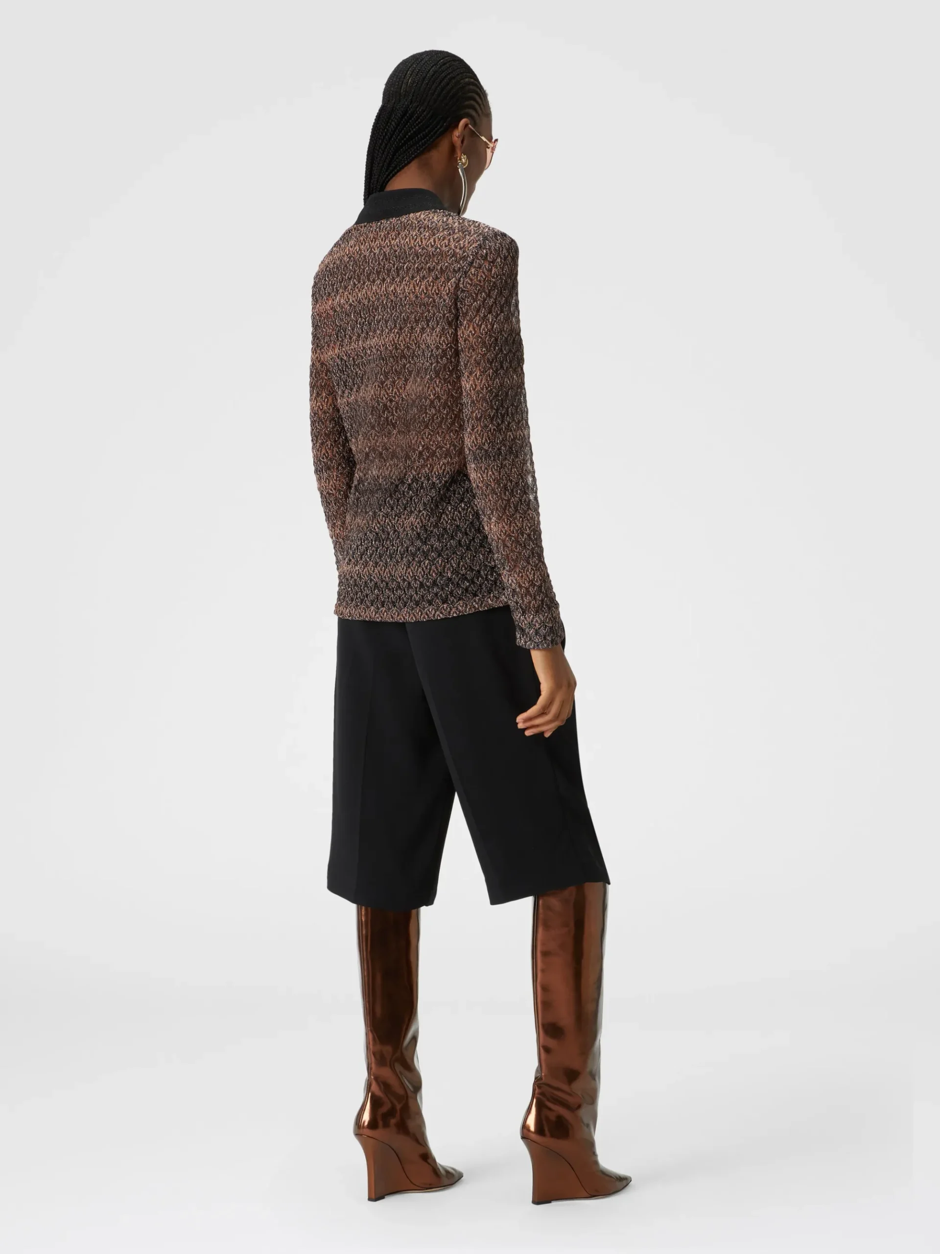 Lamé lace shirt