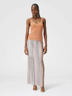 Lamé multi-processing viscose tank top