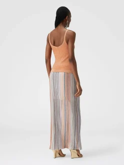 Lamé multi-processing viscose tank top