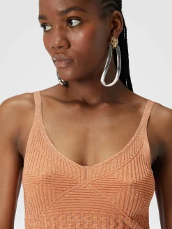 Lamé multi-processing viscose tank top