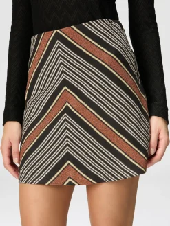 Lamé striped viscose miniskirt