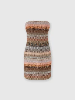 Lamé viscose bustier mini-dress