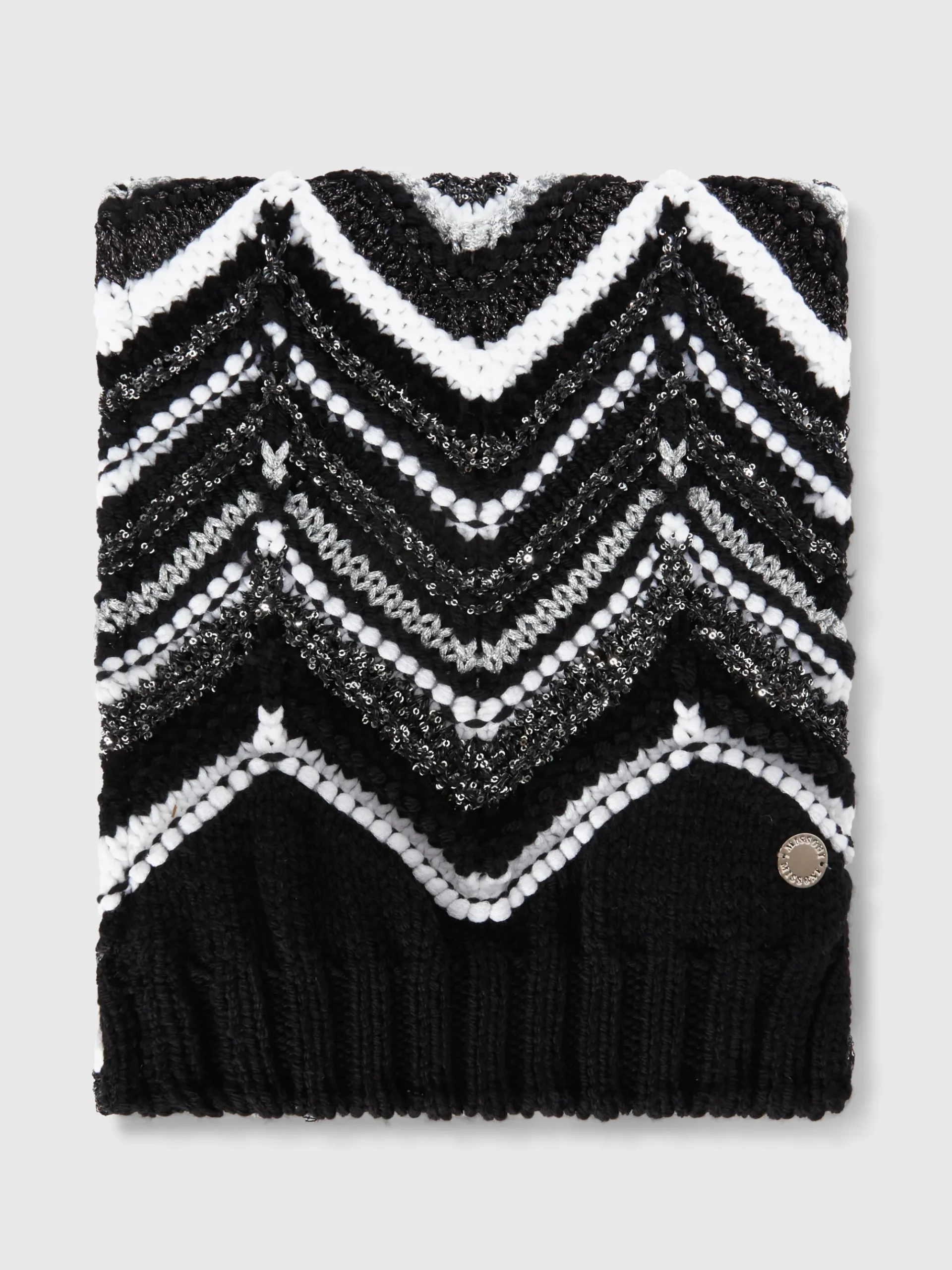 Lamé wool blend scarf