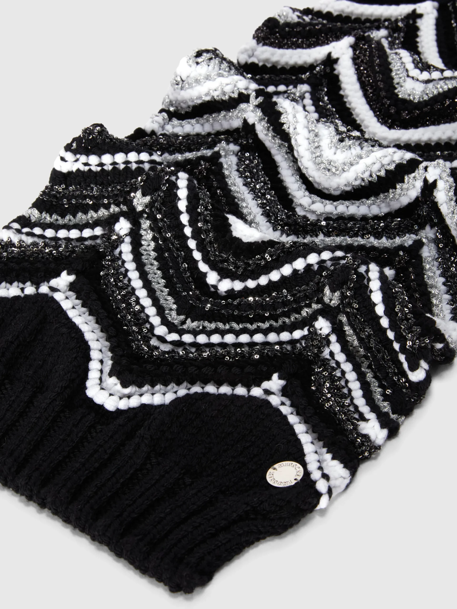 Lamé wool blend scarf