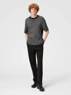 Lamé zig zag cotton and viscose T-shirt