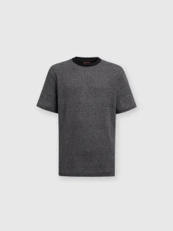 Lamé zig zag cotton and viscose T-shirt