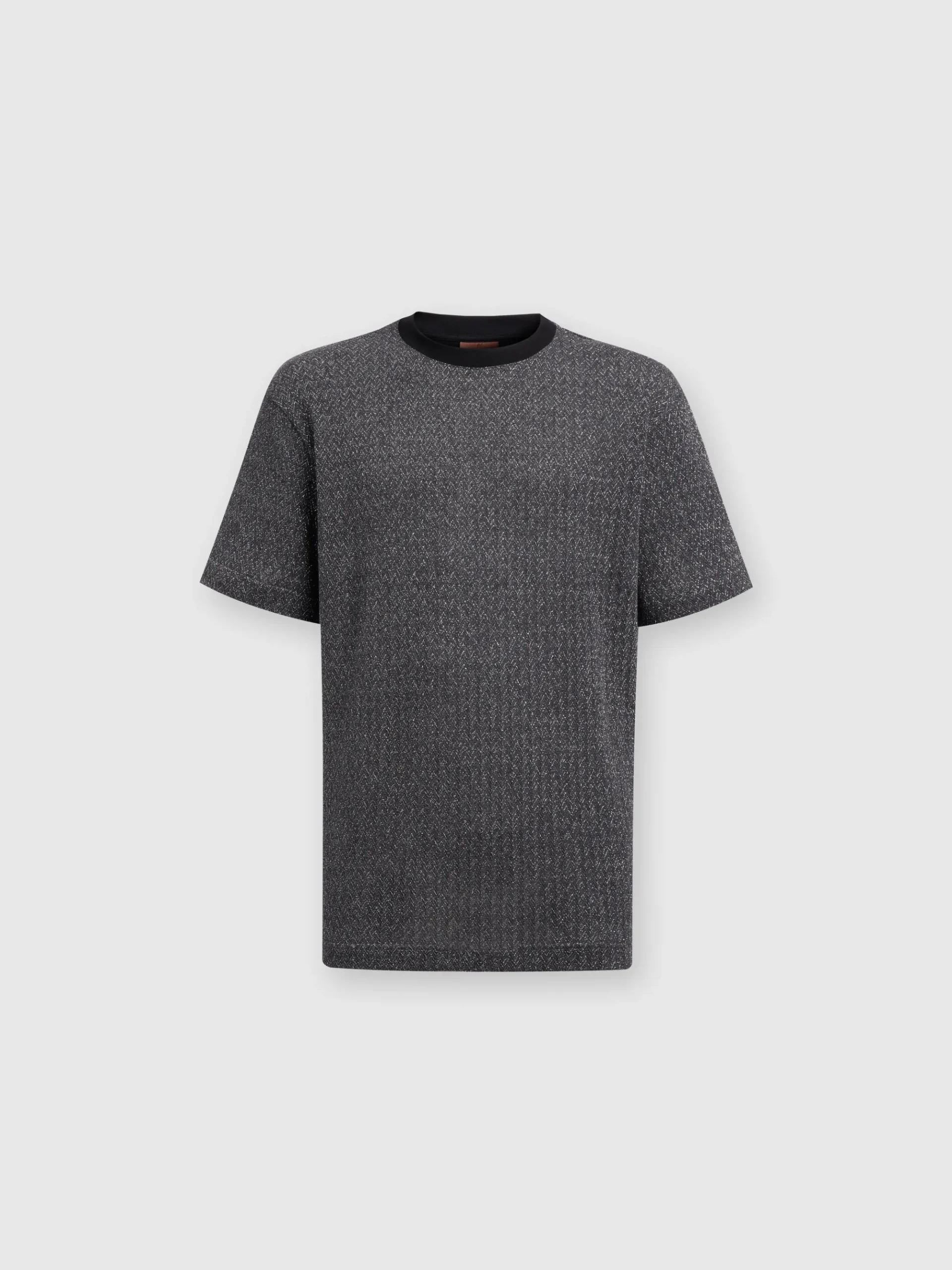 Lamé zig zag cotton and viscose T-shirt