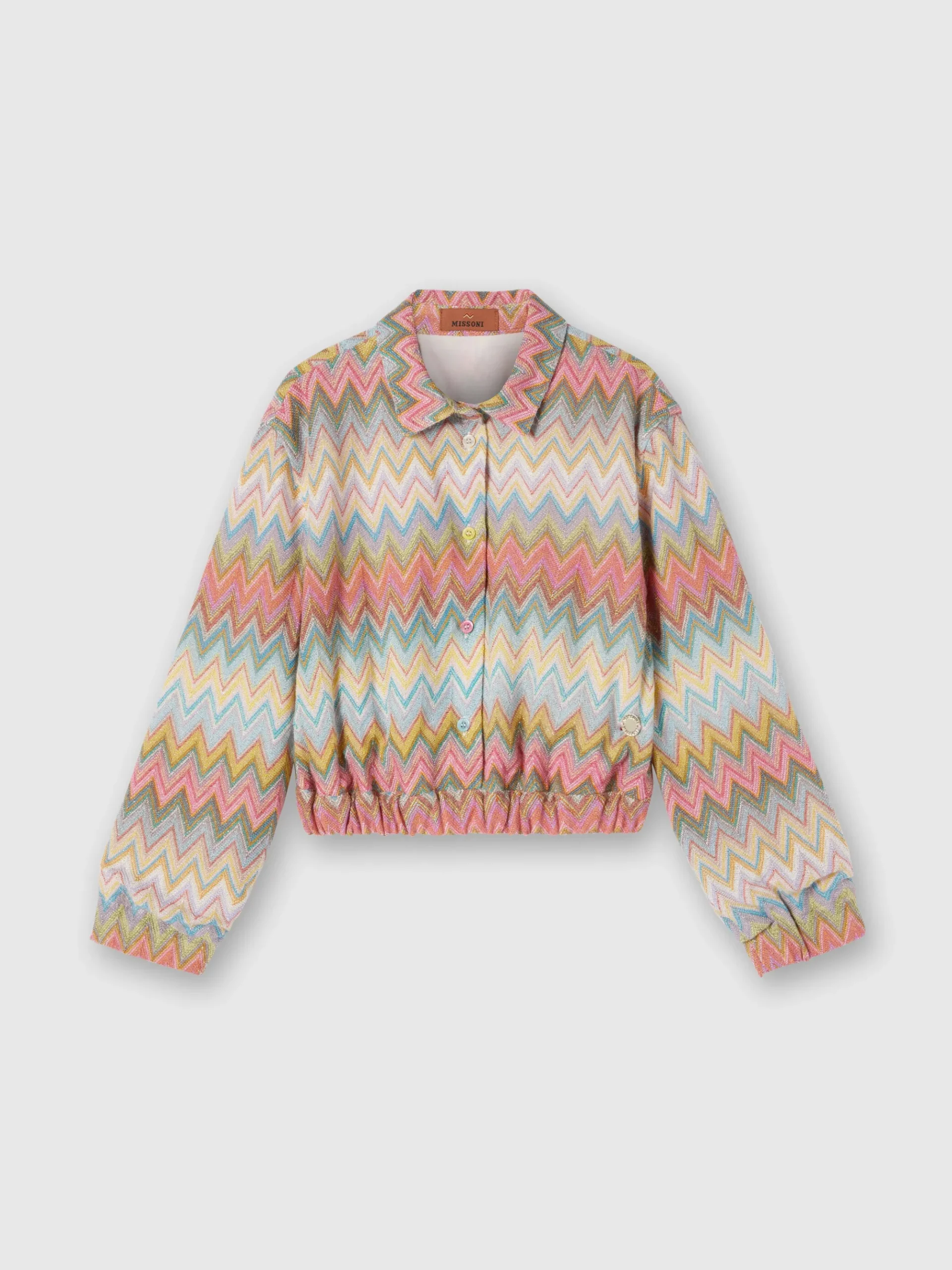 Lamé zig zag knit overshirt