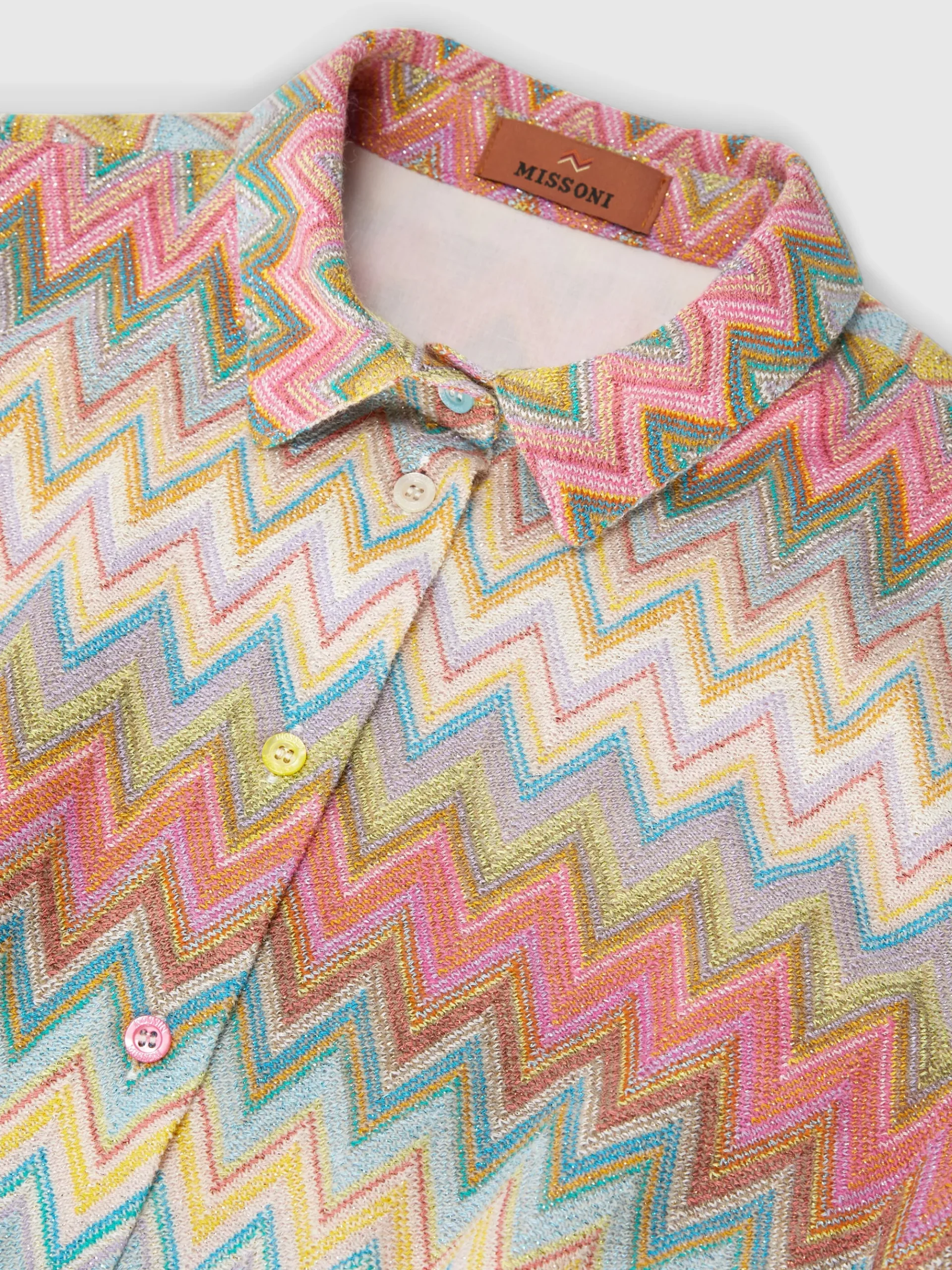 Lamé zig zag knit overshirt