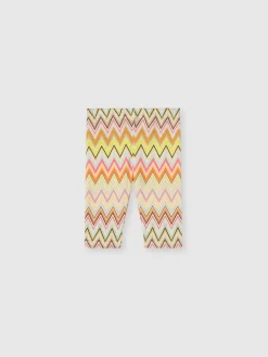 Leggings in zigzag stretch cotton