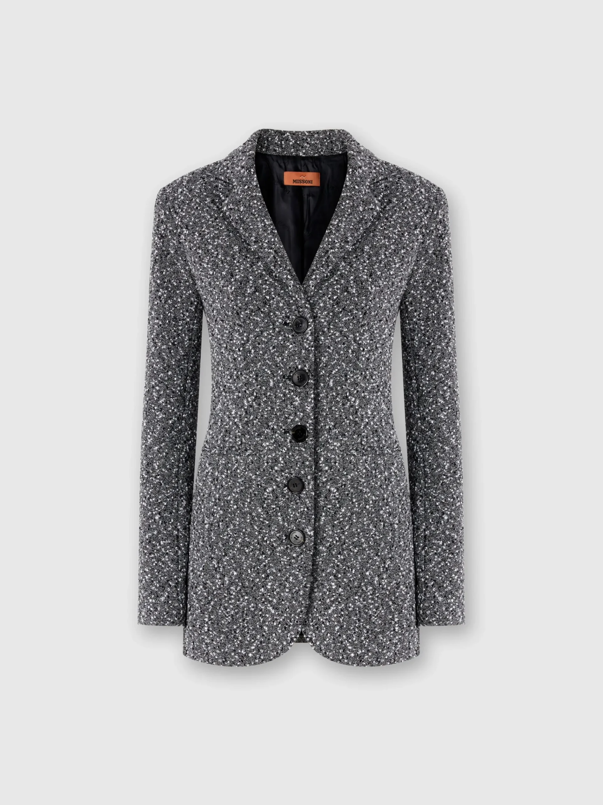 Long blazer in a mélange cotton blend