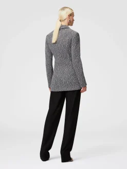 Long blazer in a mélange cotton blend