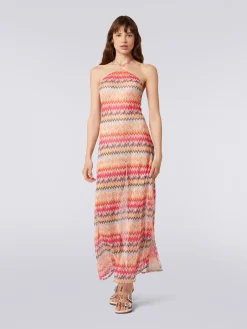 Long chevron viscose tulle cover up
