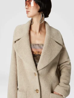 Long coat in alpaca blend