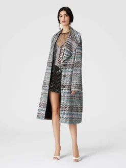 Long coat with sequin appliqué