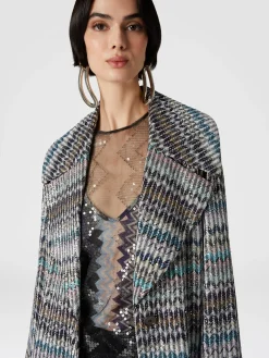 Long coat with sequin appliqué