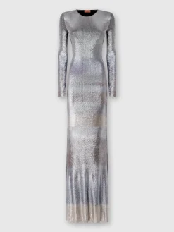Long dress in slub viscose