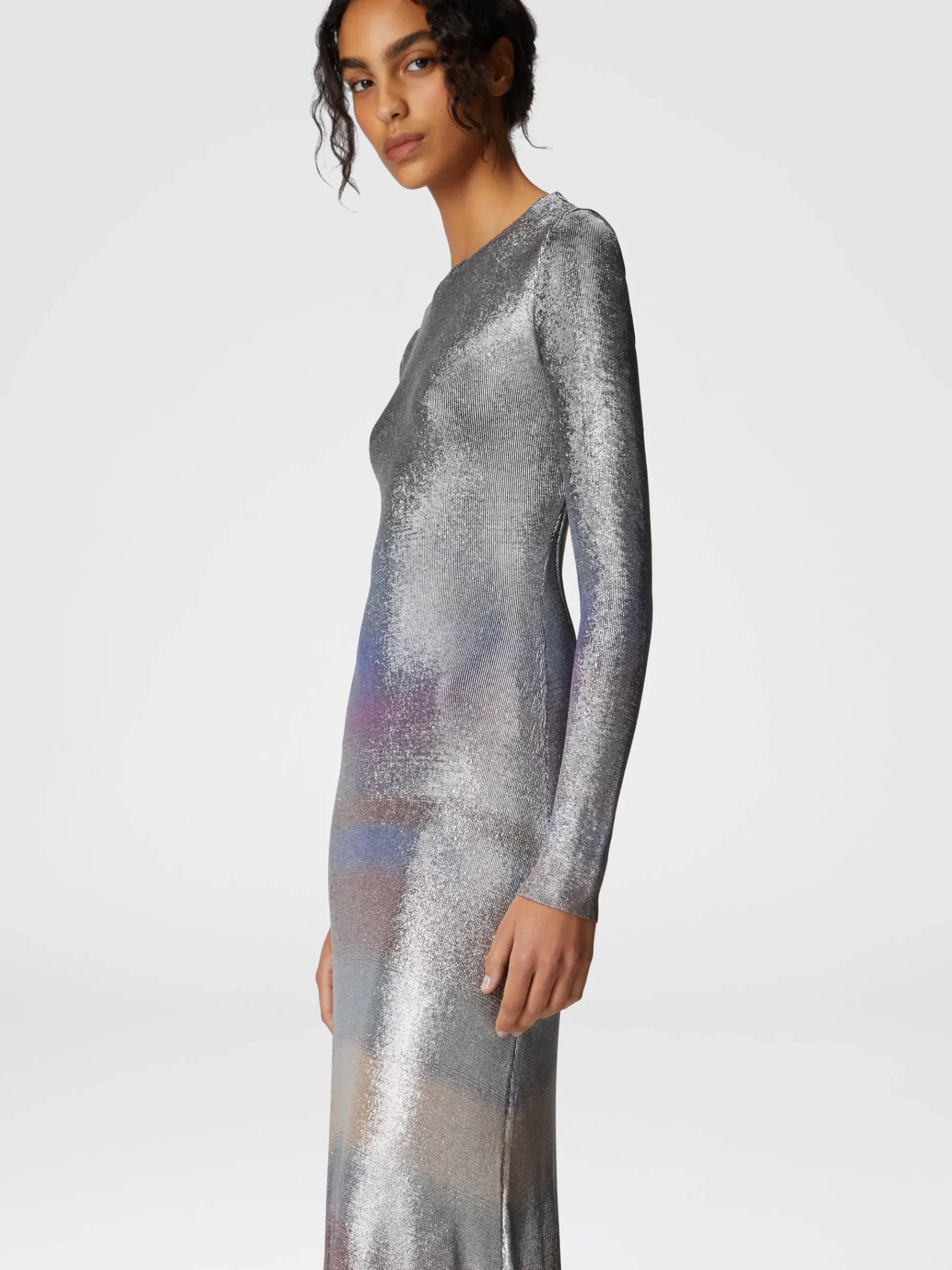 Long dress in slub viscose