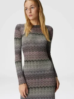 Long dress with lamé Greek motif