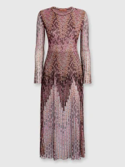 Long dress with partial zigzag pattern