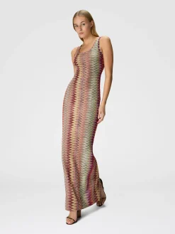 Long knitted lace tank dress