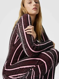 Long ribbed ribbed dress with sequins