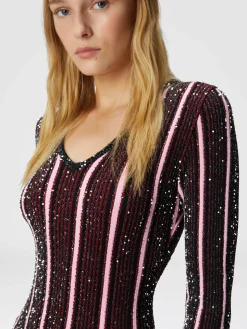 Long ribbed ribbed dress with sequins