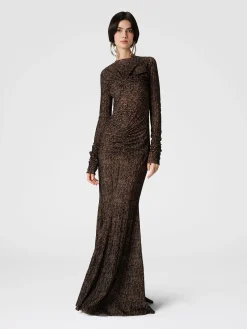 Long tulle dress with gathers