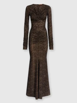 Long tulle dress with gathers