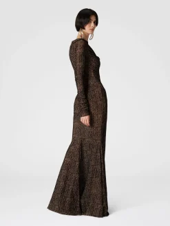 Long tulle dress with gathers
