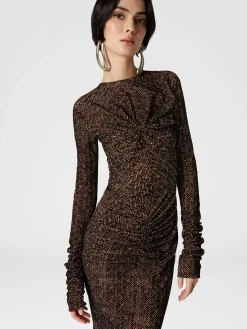 Long tulle dress with gathers