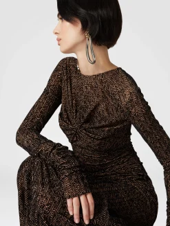 Long tulle dress with gathers