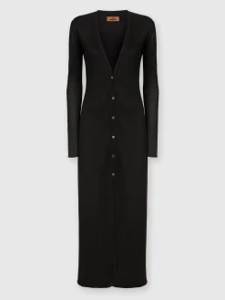 Long viscose cardigan with glitter effect