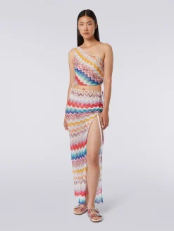 Long wrap-around wave motif skirt