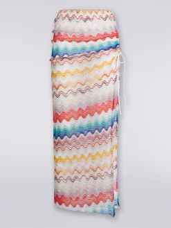 Long wrap-around wave motif skirt