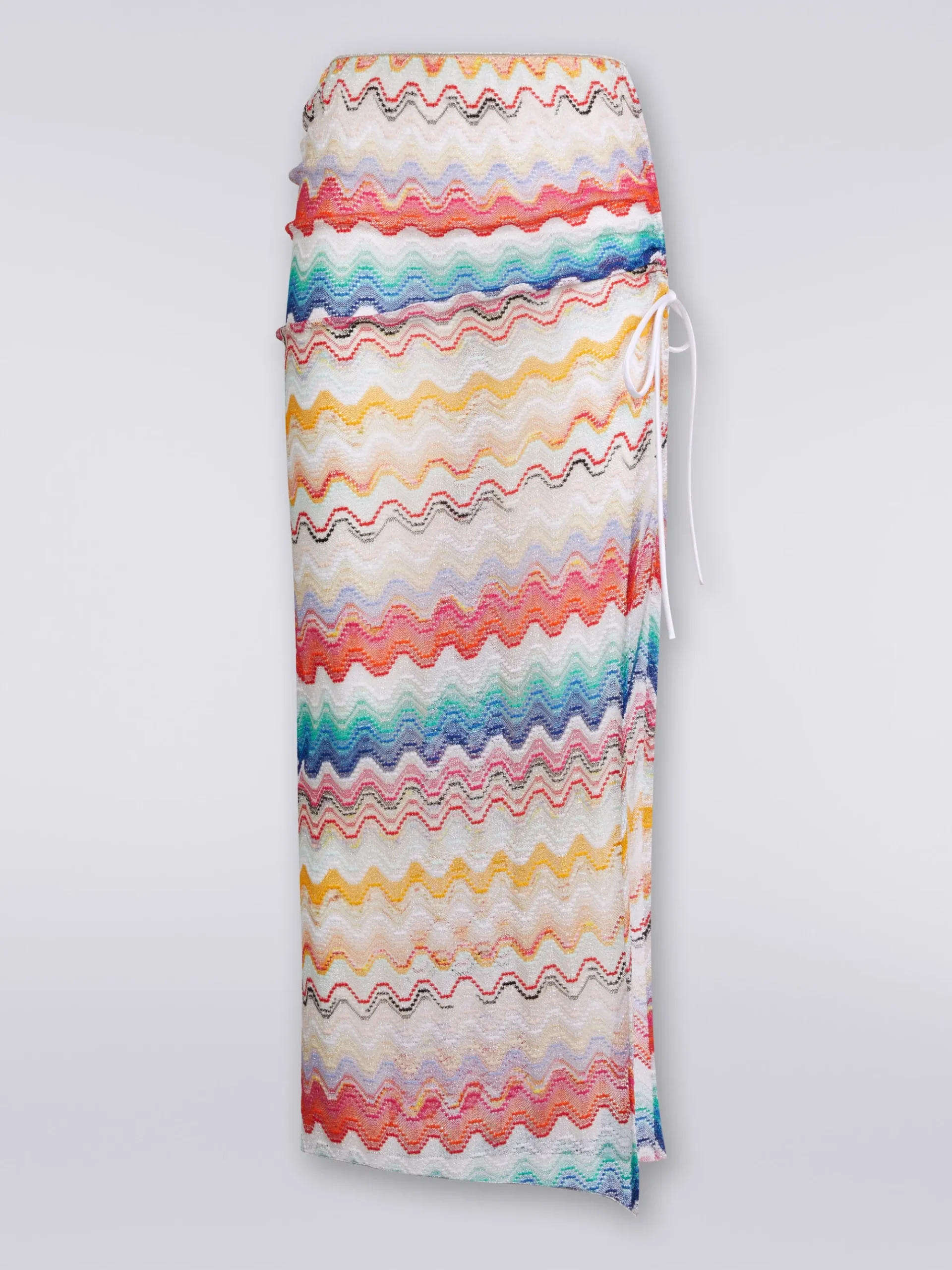 Long wrap-around wave motif skirt