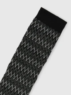 Long zig zag cotton socks