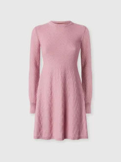 Long-sleeved A-line mini dress