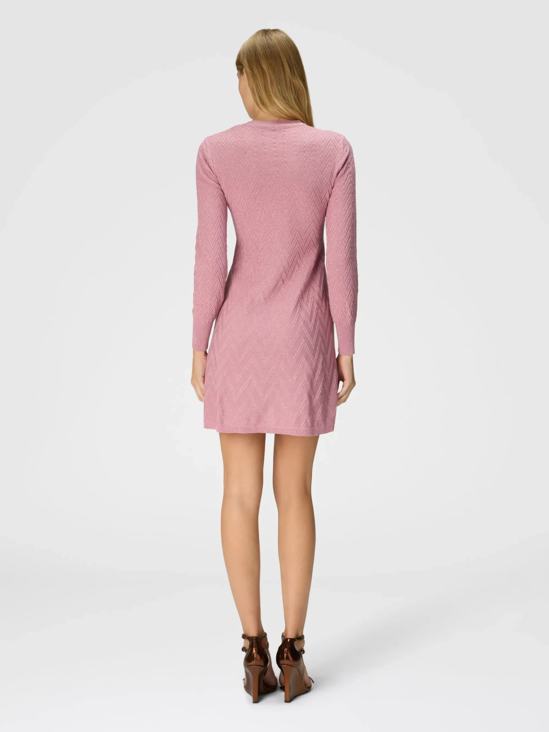 Long-sleeved A-line mini dress