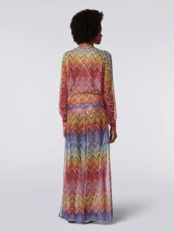 Long-sleeved blouse in zigzag print fabric