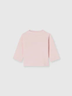 Long-sleeved cotton crewneck T-shirt with logo