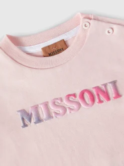 Long-sleeved cotton crewneck T-shirt with logo