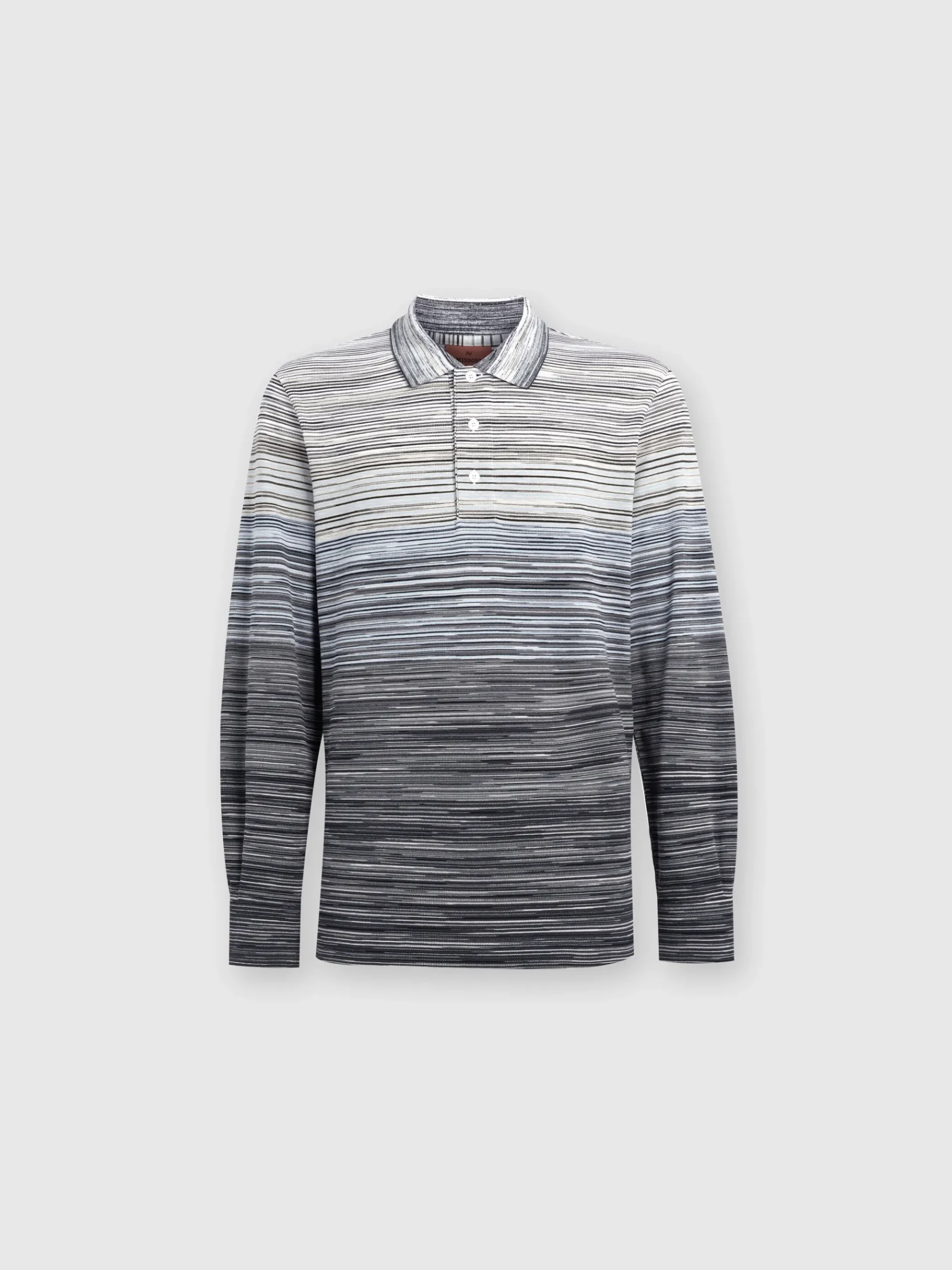 Long-sleeved polo shirt in slub cotton piqué
