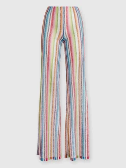 Low-waisted cover-up trousers with zig zag print