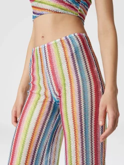 Low-waisted cover-up trousers with zig zag print