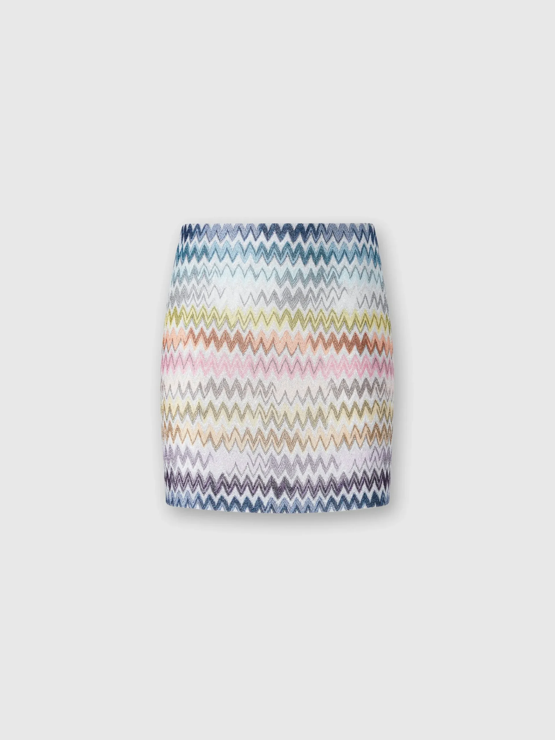 Mini skirt in zig zag lamé viscose blend