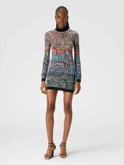 Mini-dress with Venezia jacquard motif