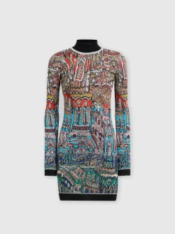 Mini-dress with Venezia jacquard motif